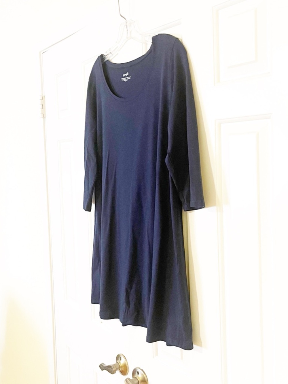 J. Jill Pure Jill ballet-sleeve tunic w/ 3/4 sleeves in Navy Blue. Size Large - Picture 6 of 13